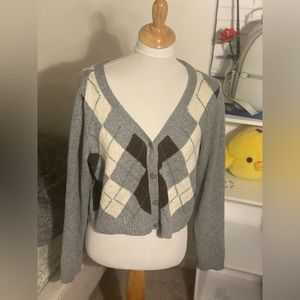 American Eagle Argyle Cardigan